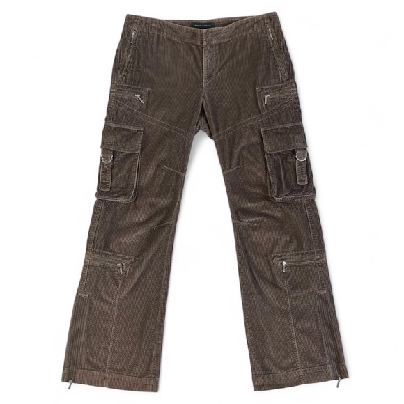 Banana Republic Pants - Vintage Banana Republic Y2K Cargo Utility Wide Leg Corduroy Pants Zipper 8